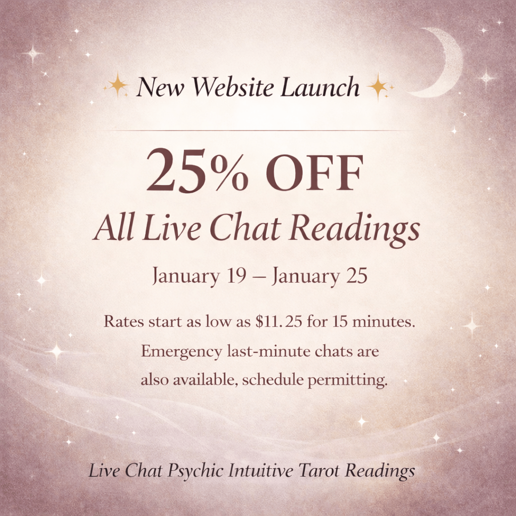 Weekly Special #1: 25% Off All Live Chat&nbsp;Readings