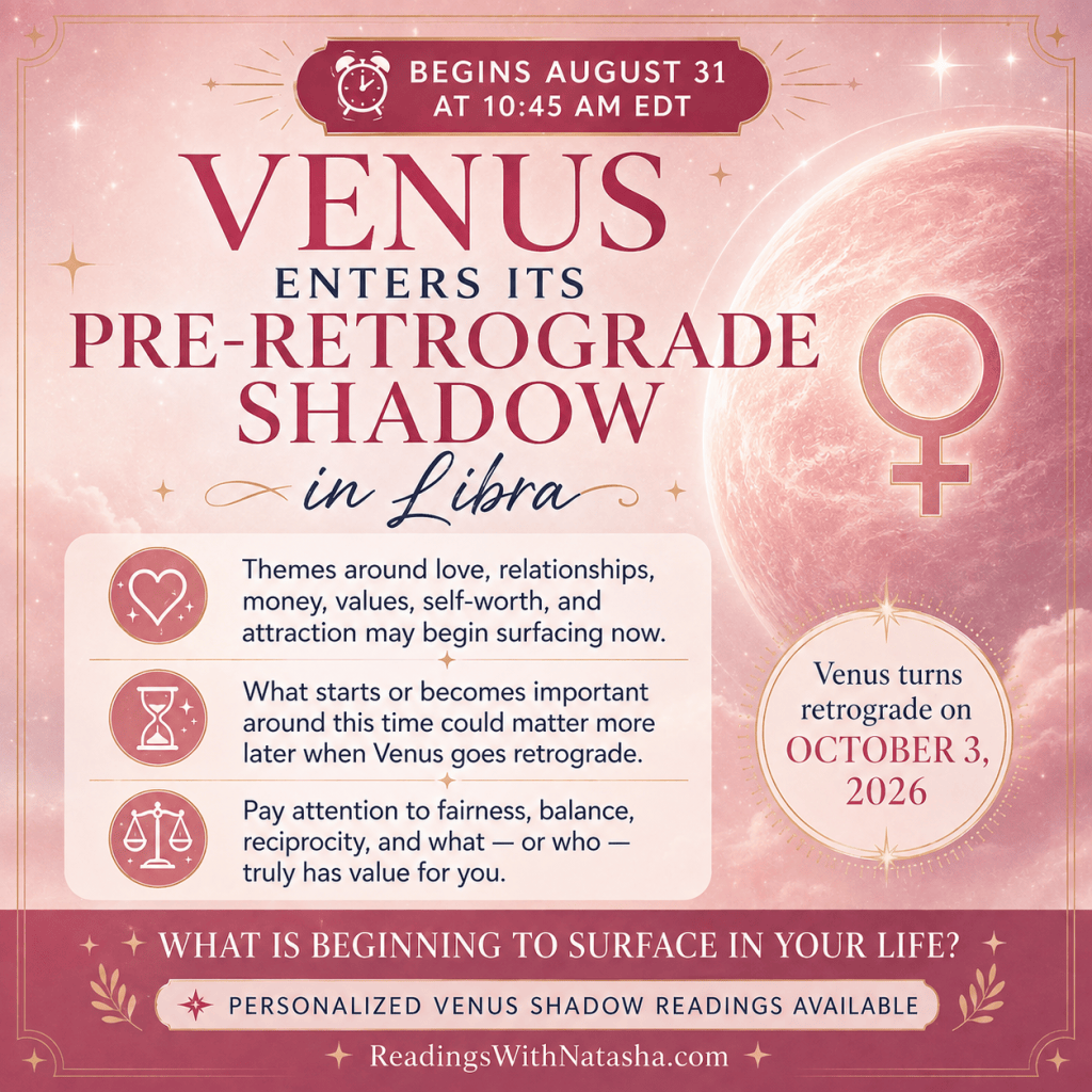 ✨ WHAT’S VENUS ABOUT TO MAKE YOU RECONSIDER? ✨&nbsp;(8/31/26)